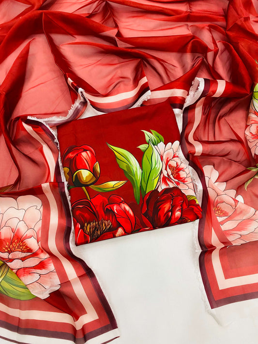 SWISS LAWN MAHROON ROSE