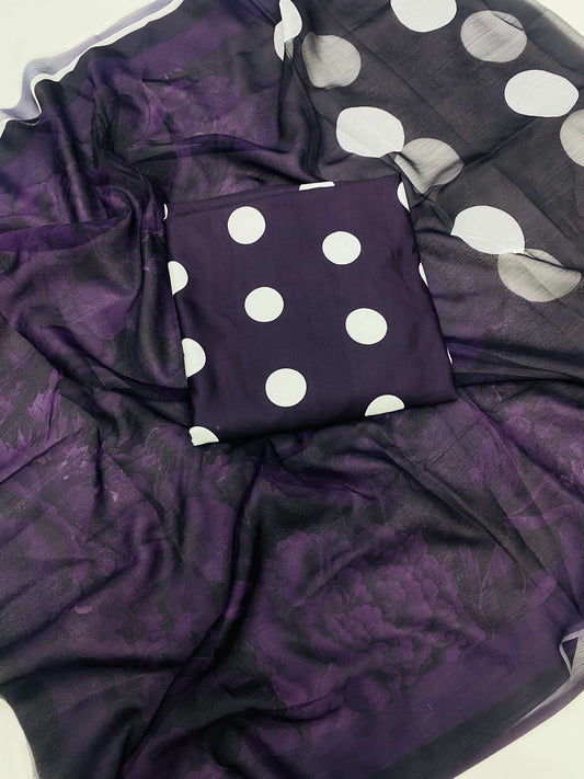 SWISS LAWN FULL PURPLE POLKA