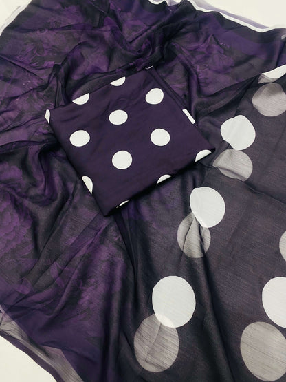 SWISS LAWN FULL PURPLE POLKA