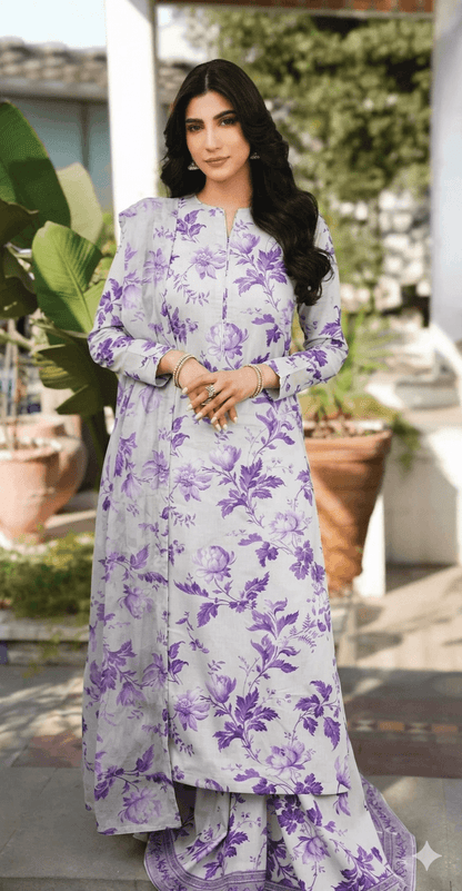 PURE LAWN ANEELA PURPLE