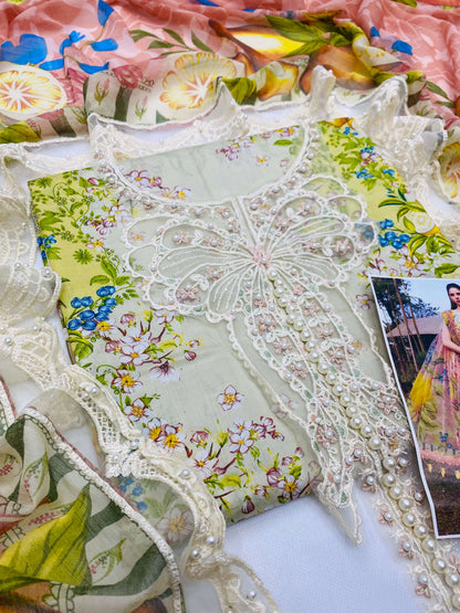 MB PINK HAND WORK LUXURY LAWN