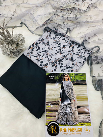 SWISS LAWN DRESS WITH GARARA 3PC