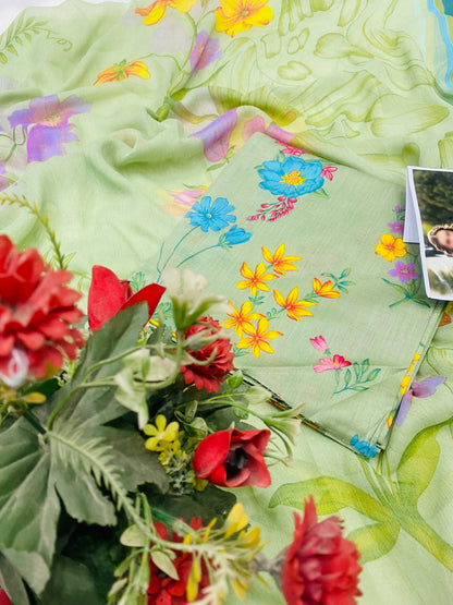 MB PISTA GREEN PATIYA PRINTED LAWN