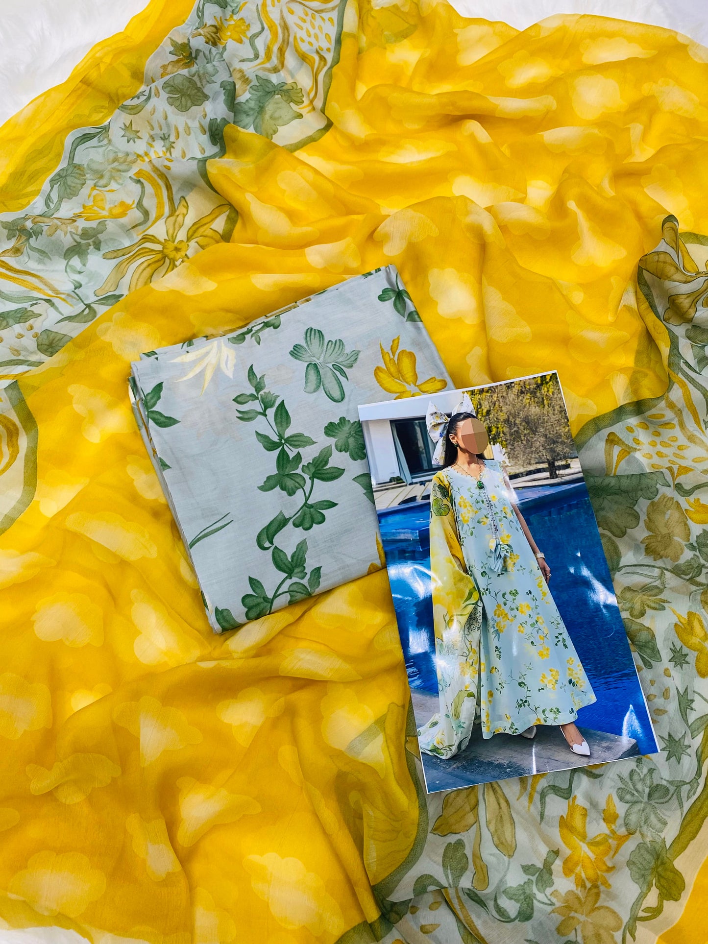 MB SKY YELLOW PRINTED LAWN