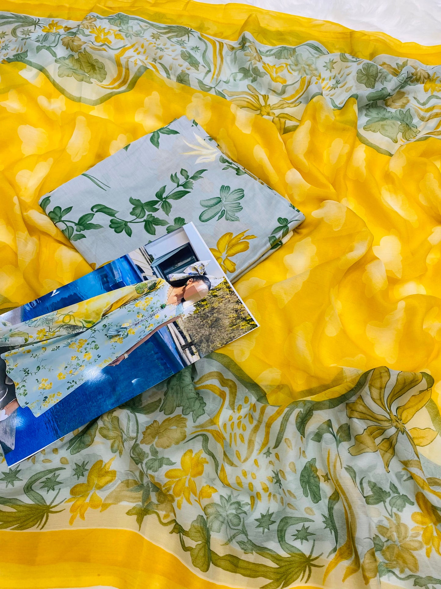 MB SKY YELLOW PRINTED LAWN