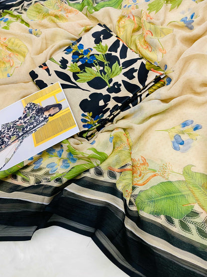 MB BLACK PATIYA PRINTED LAWN