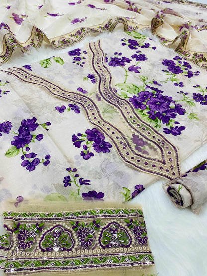 ANEELA’S SKIN PURPLE LUXURY LAWN
