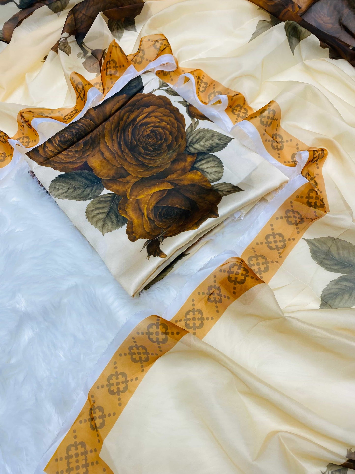 CHINA SILK SKIN MUSTARD GULAB