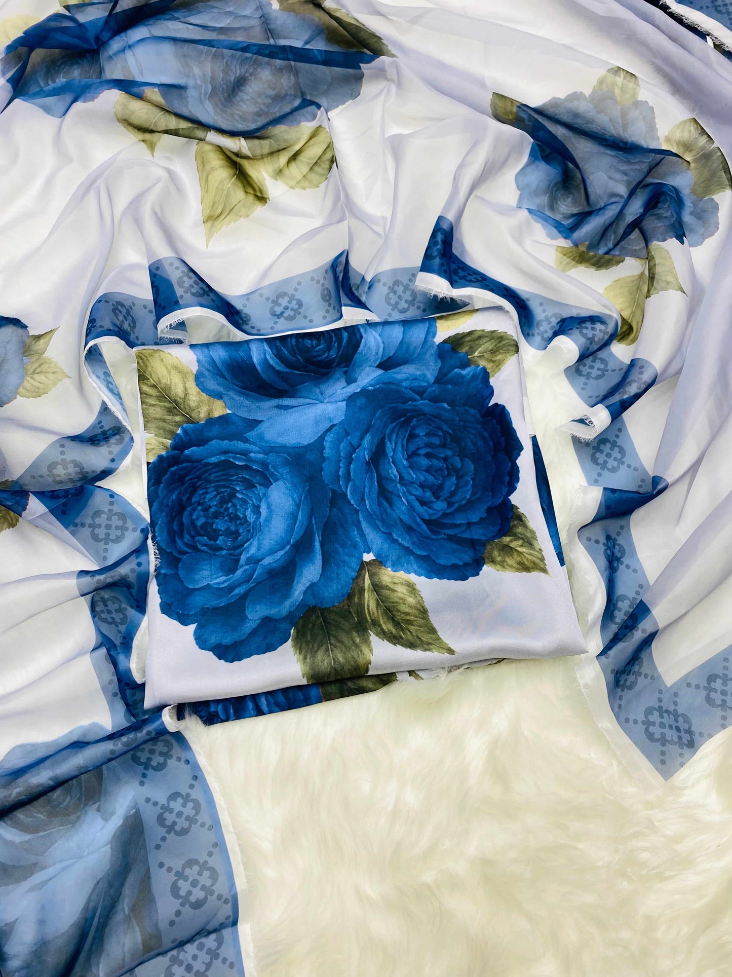 CHINA SILK SKY BLUE GULAB