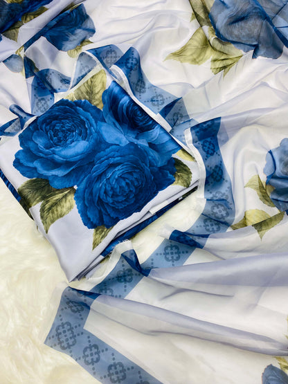 CHINA SILK SKY BLUE GULAB
