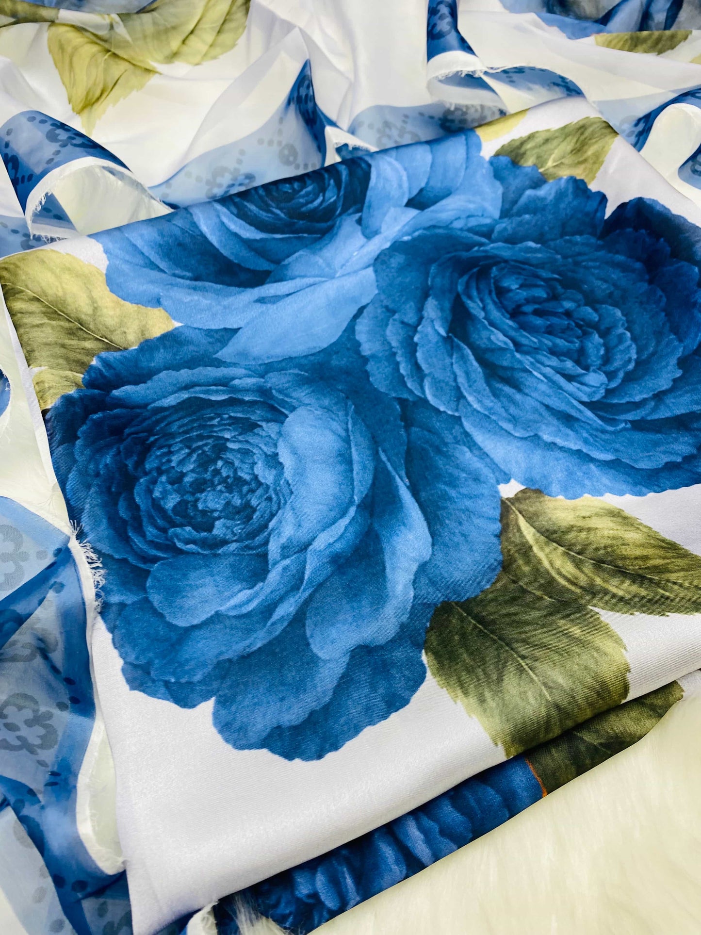 CHINA SILK SKY BLUE GULAB