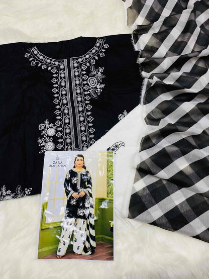 ZARA SHAHJAHAN BAREEZE BLACK