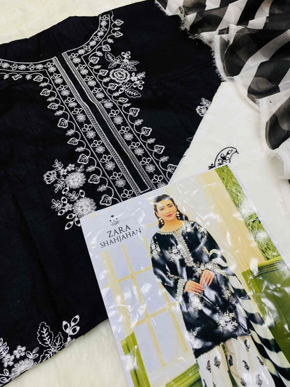 ZARA SHAHJAHAN BAREEZE BLACK