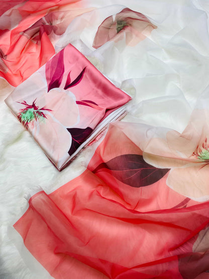 CHINA SILK 3D PINK FLOWERS