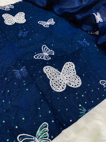 BAREEZE NAVY BLUE BUTTERFLY