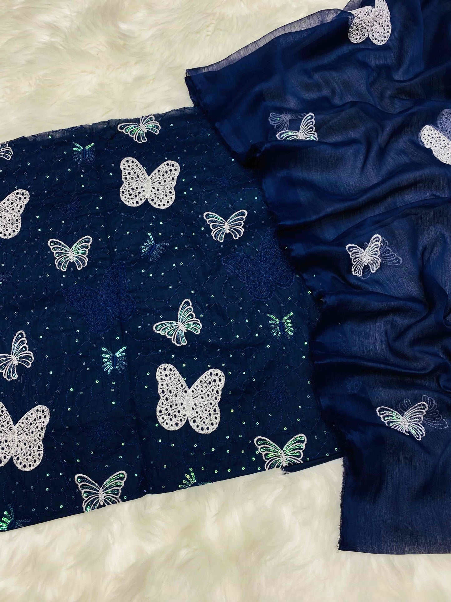 BAREEZE NAVY BLUE BUTTERFLY