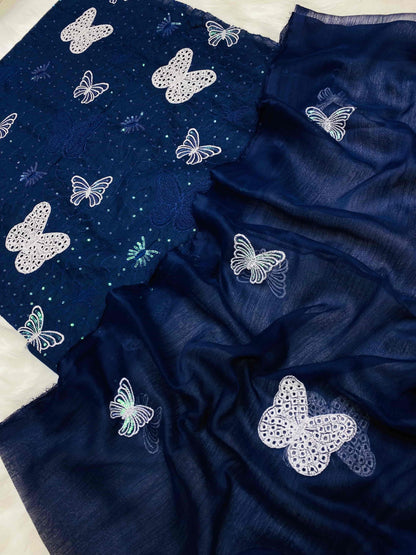 BAREEZE NAVY BLUE BUTTERFLY