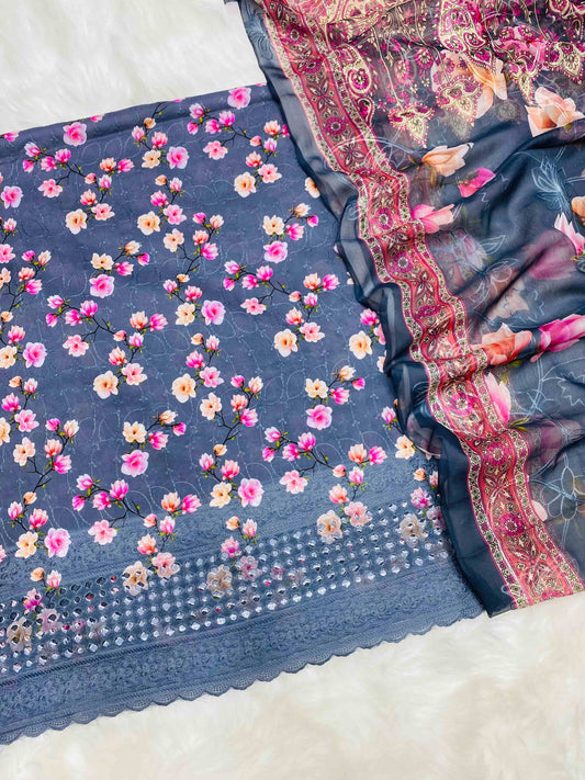 SWISS GREY LUXURY CHICKEN KARI LAWN
