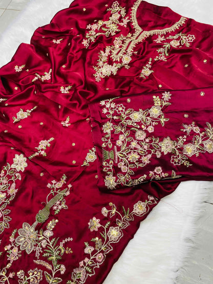 ETHNIC 2PC KAFTAN MAHROON