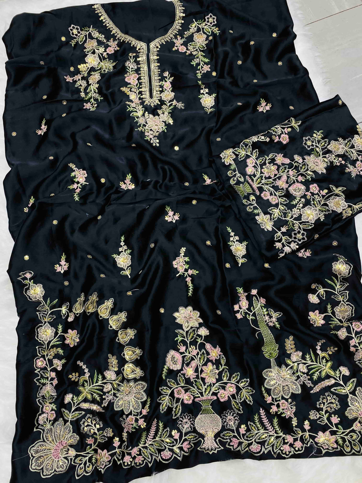 ETHNIC 2PC KAFTAN JET BLACK