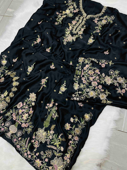 ETHNIC 2PC KAFTAN JET BLACK