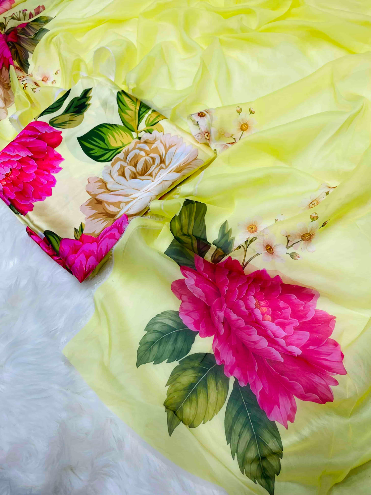 ROSE LEMON FLOWERS SILK