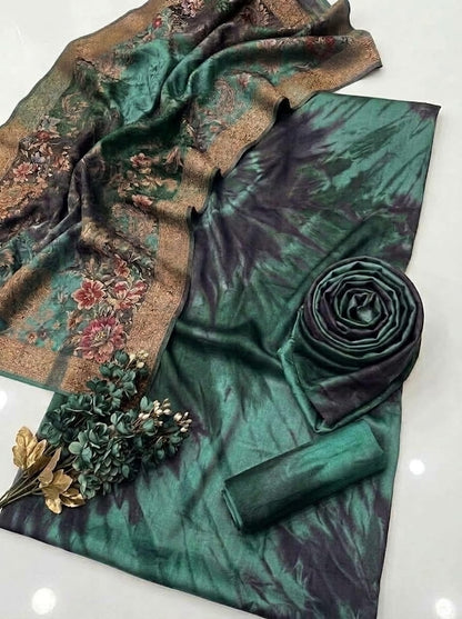 CHINA SILK MULTI SHADED PRINTED 3 PIECE