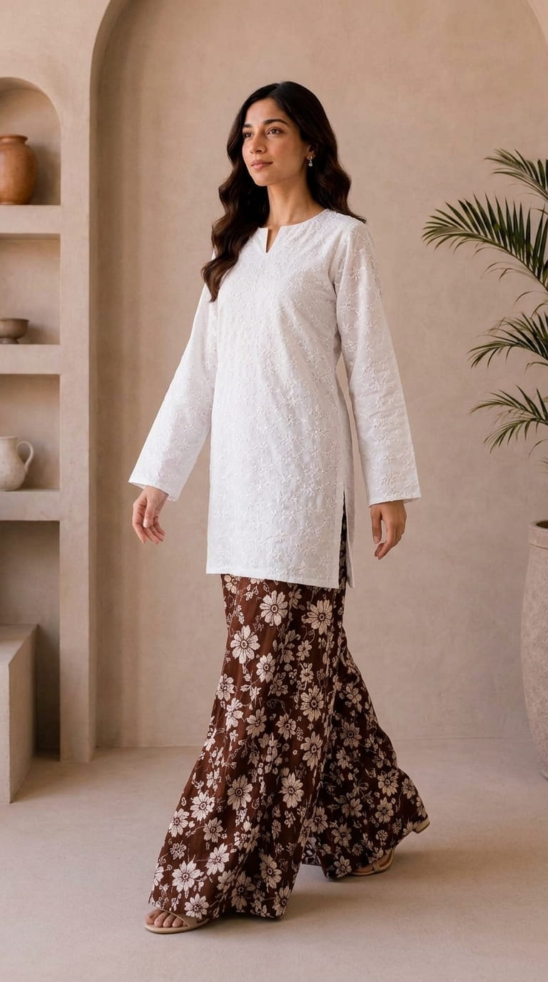 CO-ORD SET SWISS CHICKEN WITH BROWN TROUSER