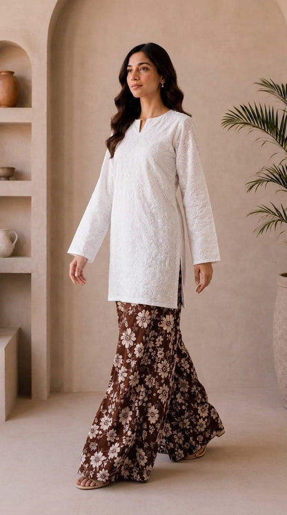CO-ORD SET SWISS CHICKEN WITH BROWN TROUSER