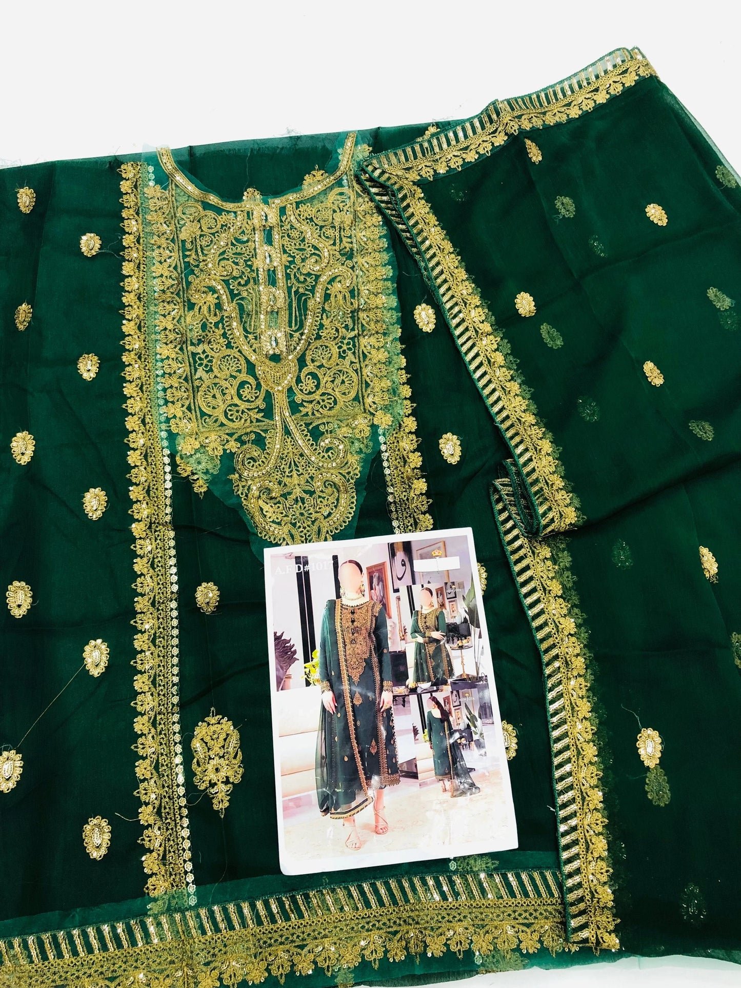 AJ BOTTLE GREEN SHAFOON - SR FABRICS