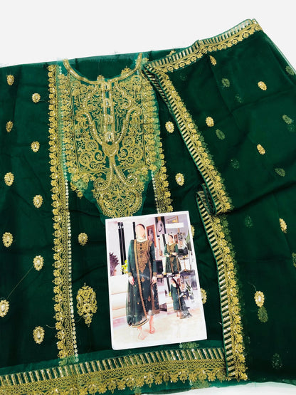 AJ BOTTLE GREEN SHAFOON - SR FABRICS