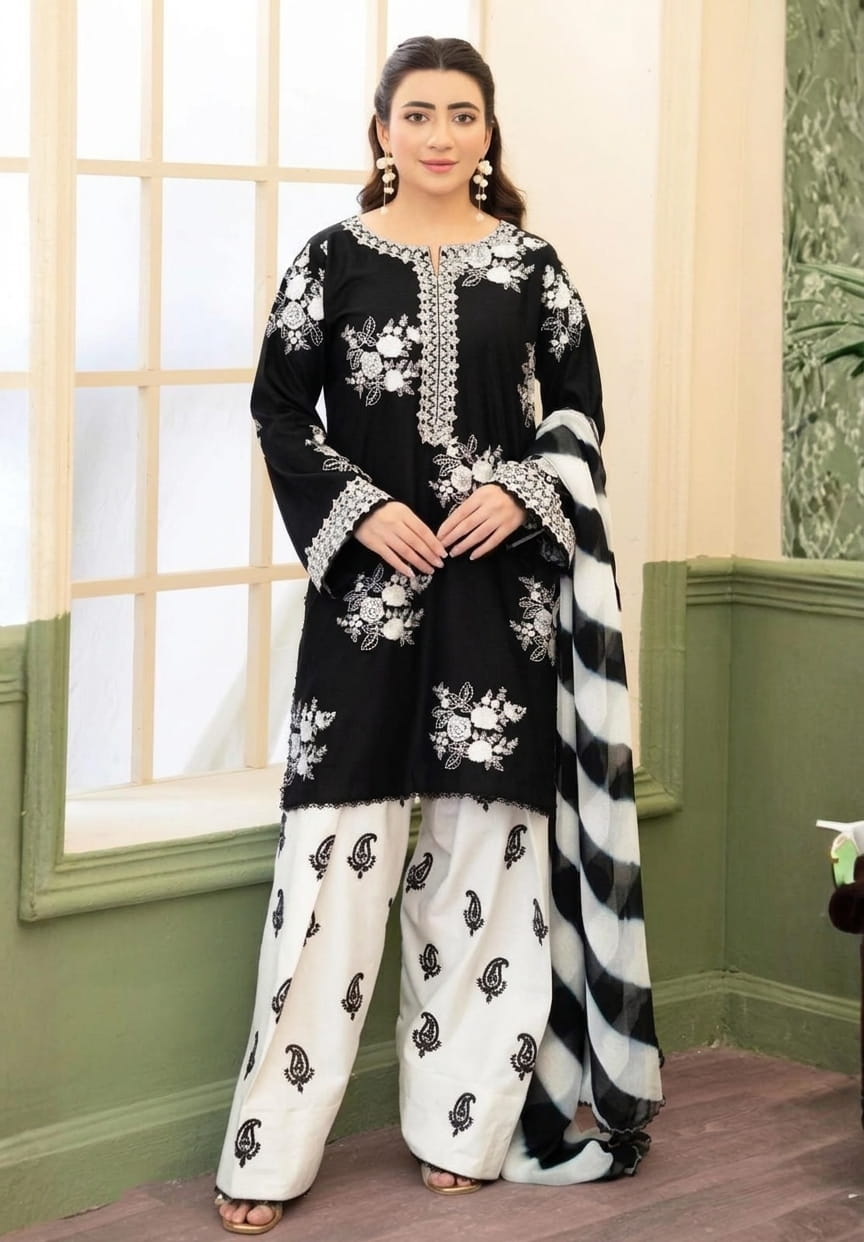 ZARA SHAHJAHAN BAREEZE BLACK
