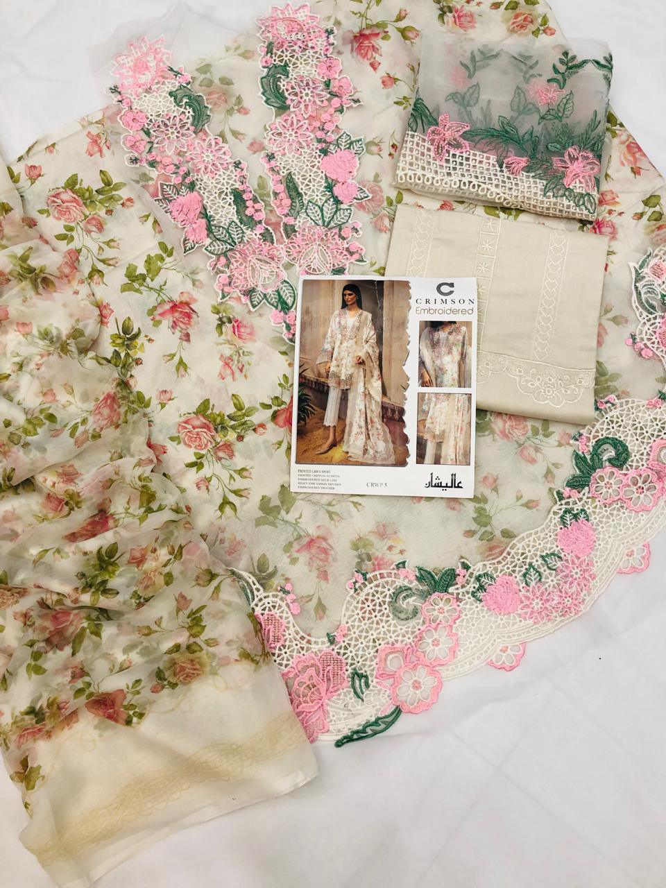 CRIMSON DIGITAL LAWN - SR FABRICS