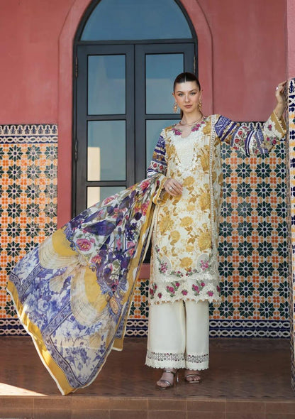 ELAF GOLD DIGITAL LAWN - SR FABRICS