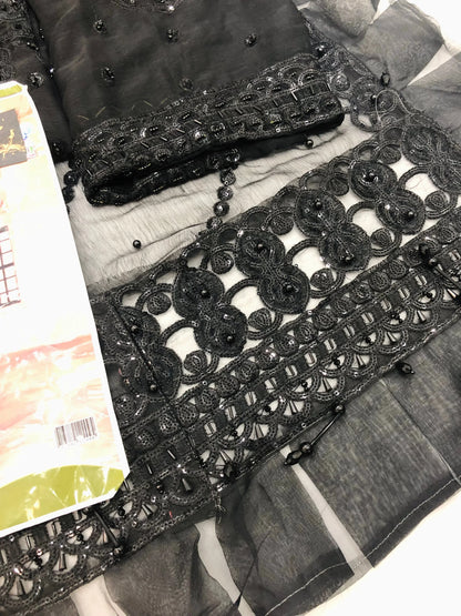 EMAAN BLACK CHIFFON - SR FABRICS
