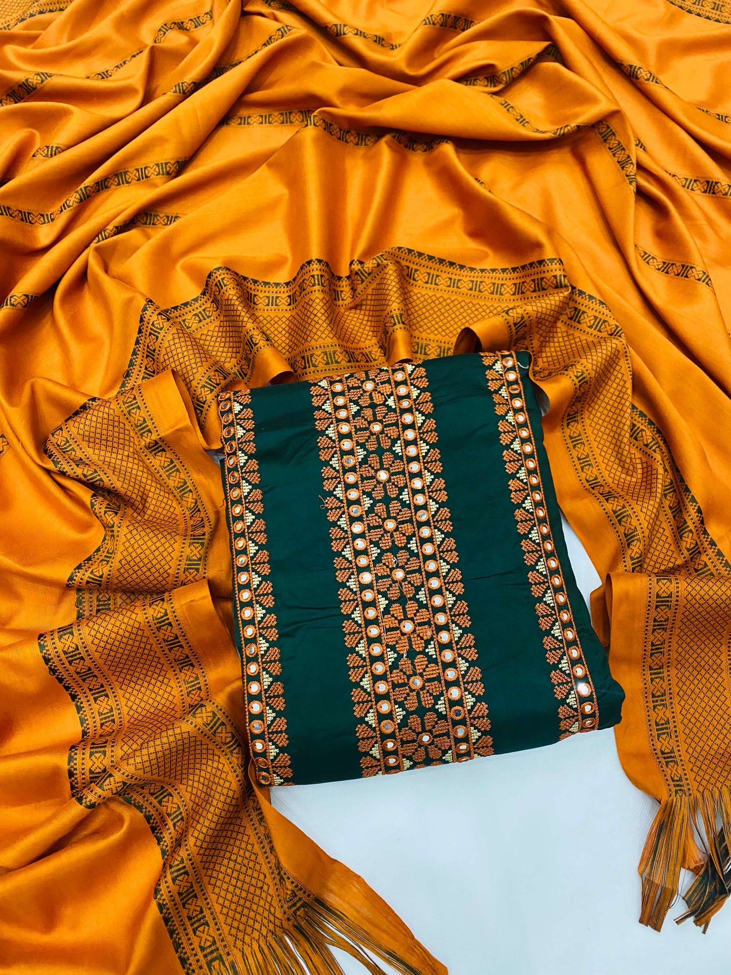 MARINA SEAGREEN WITH COPPER SHAWL