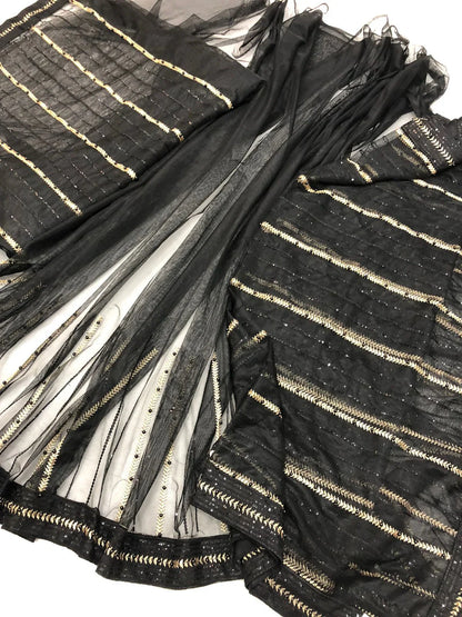 HASEEN BLACK SAREE TWO - SR FABRICS