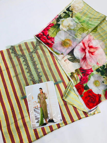 LULUSAR SILK OLIVE 3PC - SR FABRICS