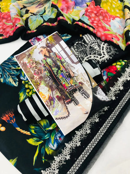 MARIA B BLACK DIGITAL LAWN - SR FABRICS