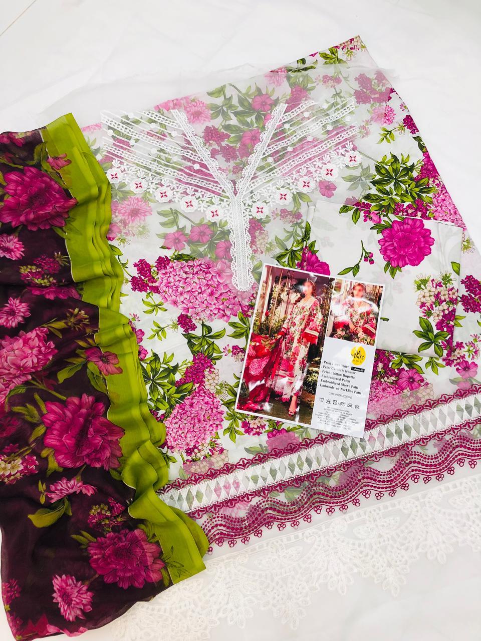 MARIA B DIGITAL EMBROIDERED LAWN - SR FABRICS