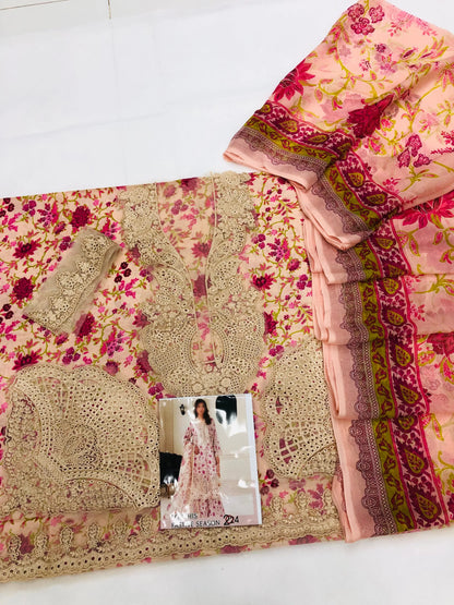 MB BABY PEACH LUXURY LAWN - SR FABRICS