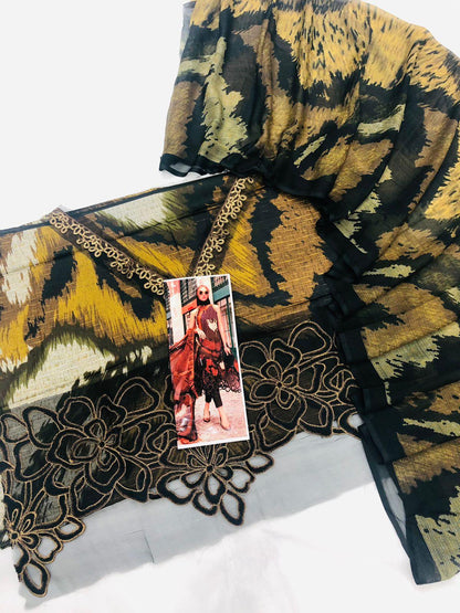 MB CHEETAH GOLD LAWN - SR FABRICS