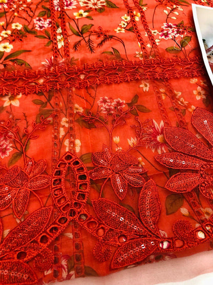 MB COPPER CHICKEN KARI LAWN - SR FABRICS