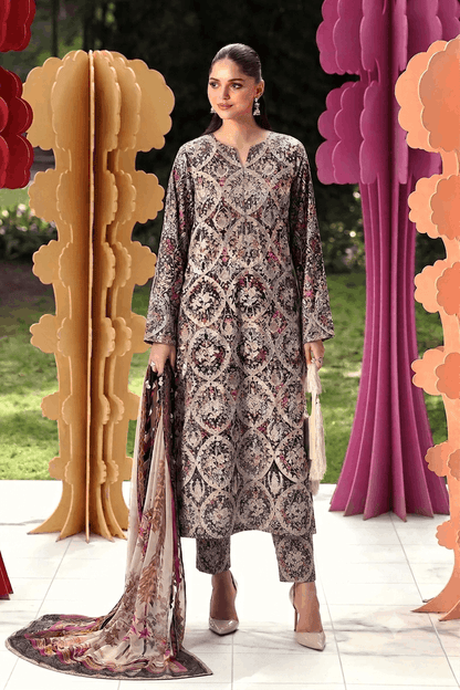MB BLUE MULTI PRINTED LAWN