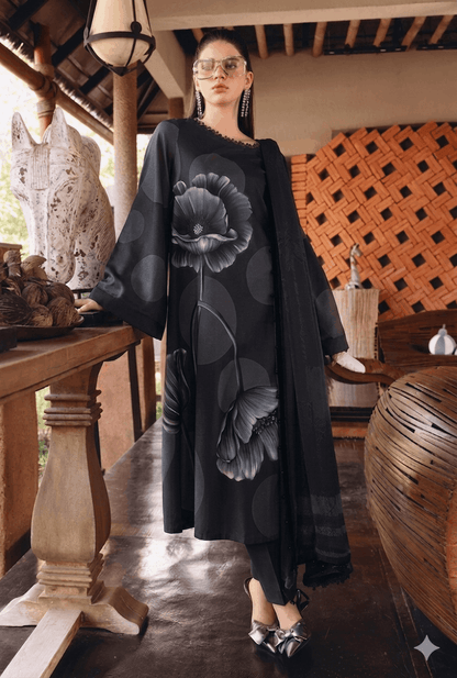 SWISS LAWN MB BLACK GULAB