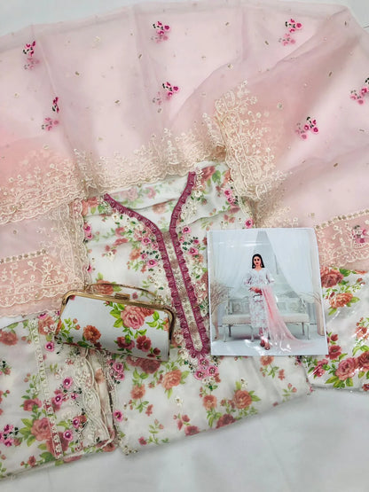 MINA HASSAN AURGANZA PINK - SR FABRICS