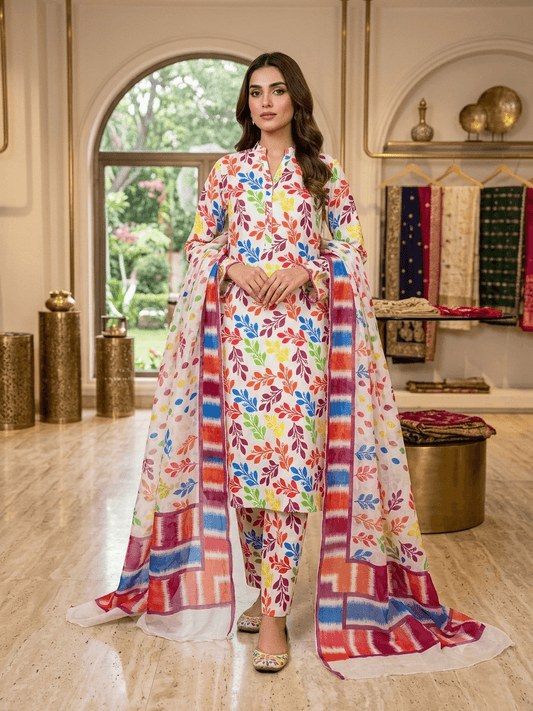 SWISS LAWN WHITE MULTI PATIYA
