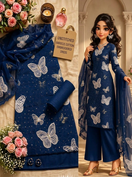 BAREEZE NAVY BLUE BUTTERFLY