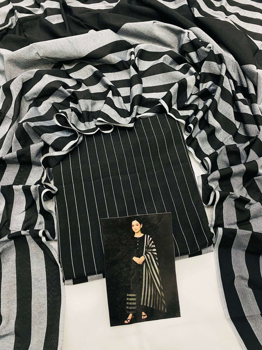 KHADDI COTTON BLACK GREY