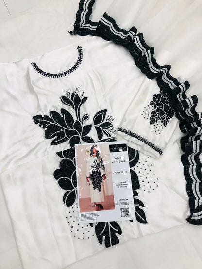 NOMI ANSARI WHITE SILK DRESS - SR FABRICS